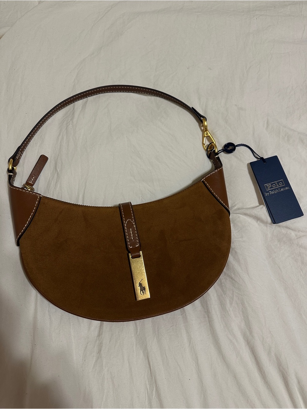 Ralph Lauren Polo ID bag - Cinnamon Cuoio Suede